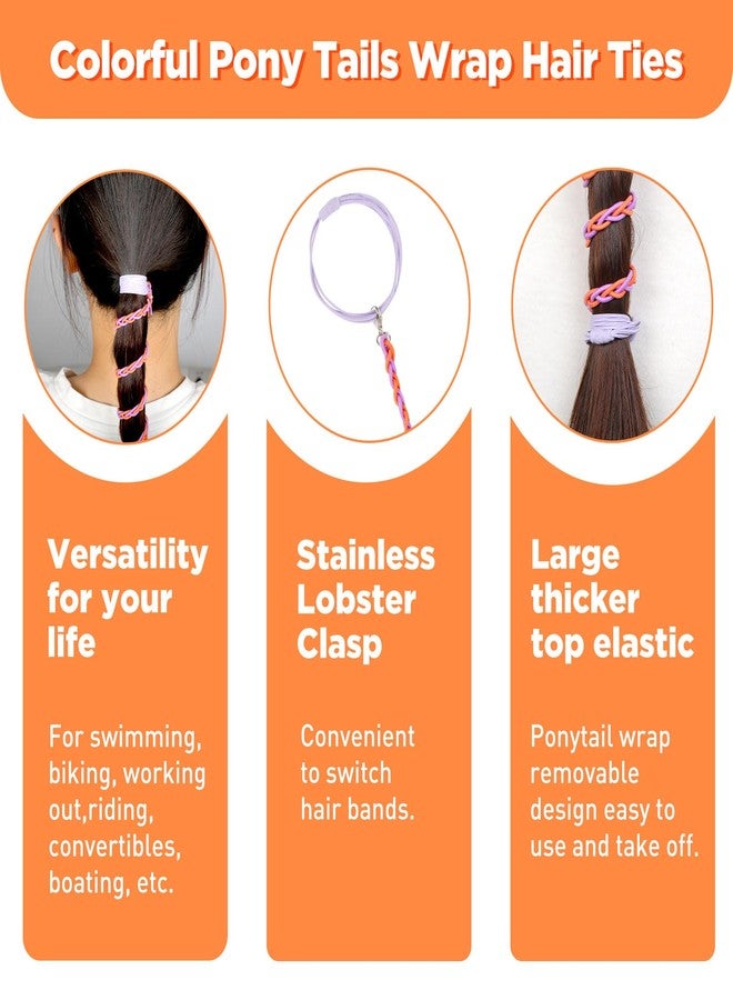 TBUKEOM Sport Hair Ties, 4 Packs Colorful Elastic for Women & Girls, No Damage Ponytail Holders for Fine Thin Long Curly Hair, Stretchy Braided Hair Bands for Sports - Image 3